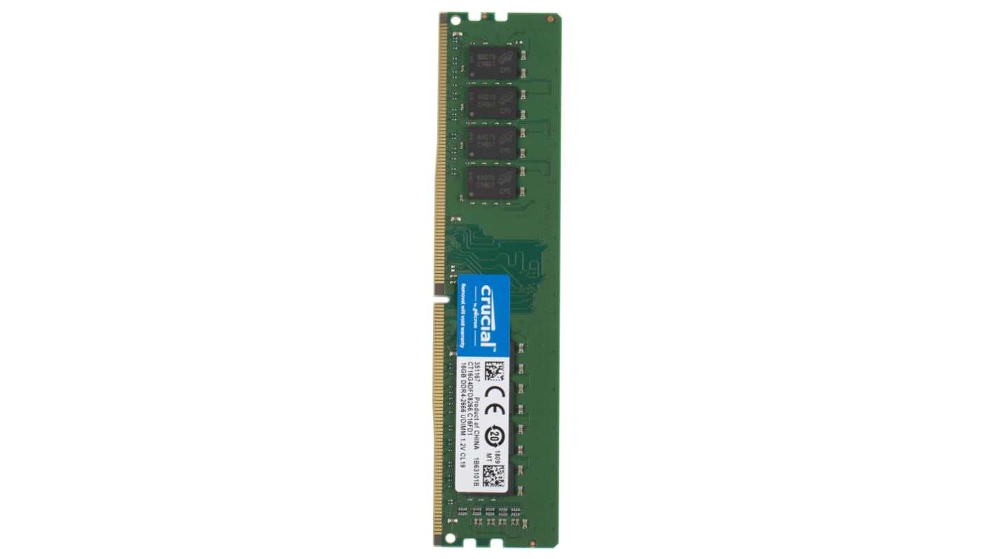 Crucial RAM (ランダムアクセスメモリ）, 16 GB, 2666MHz, DDR4, CT2K16G4DFD8266