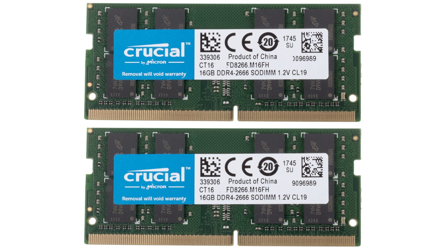 Crucial RAM 2 x 16 GB, Laptop, 2666MHz