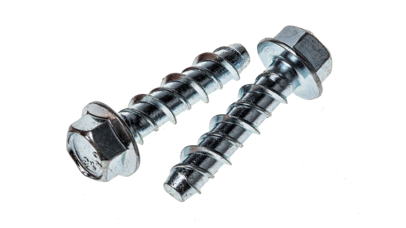 Śruba kotwiąca typu Ankerbolt dł 30mm 8mm Stal powlekana cynkiem Ø 6mm RS PRO Śruba kotwiąca typu Ankerbolt