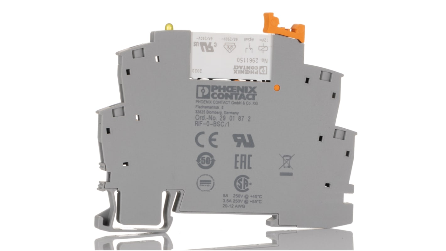 Relé modular Phoenix Contact RIF-0-RSC-12DC/ 1, SPST, 12V dc, 10A, para carril DIN