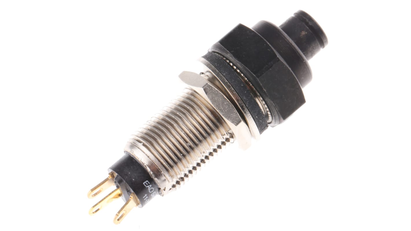 EOZ Push Button Switch, Momentary, Panel Mount, 10mm Cutout, SPST, 12 - 220V ac, IP67