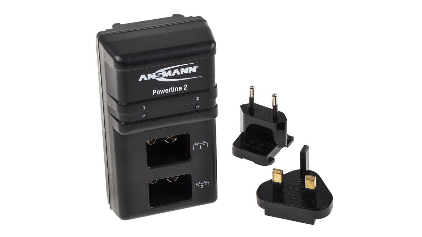 Ansmann Battery Charger For NiCd, NiMH 9V with EU, UK plug