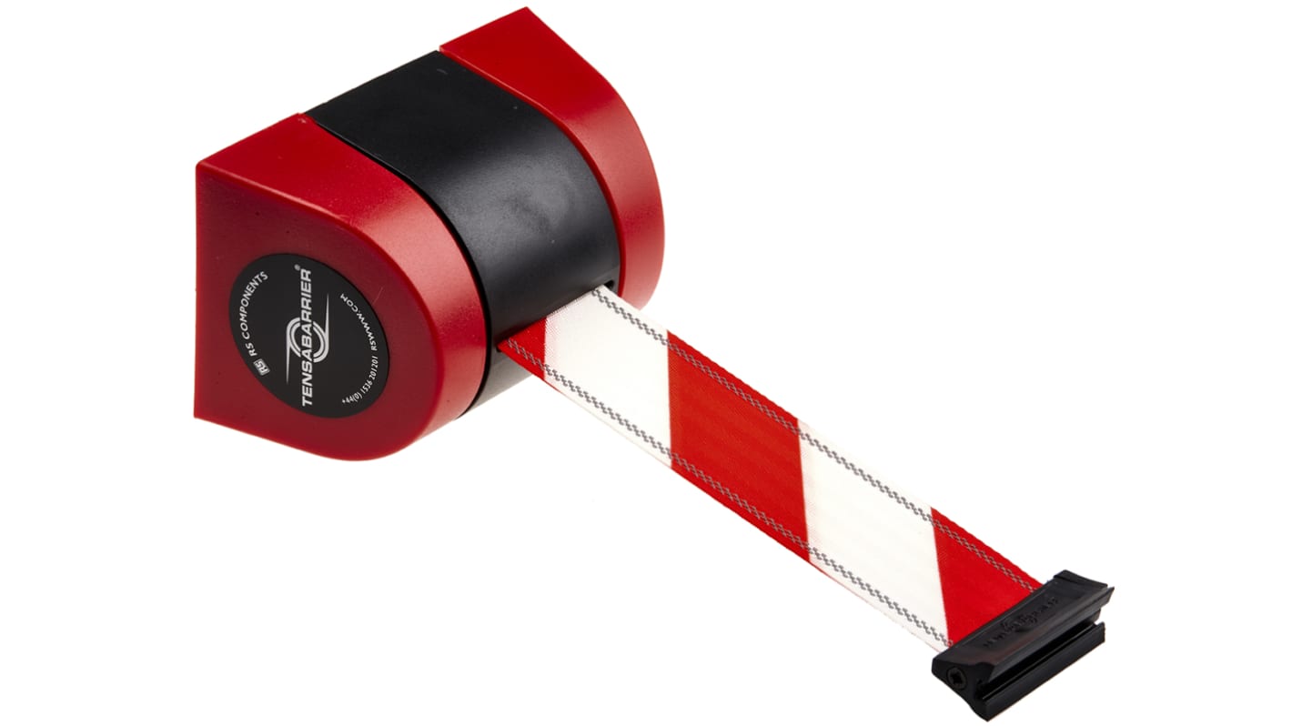 Tensator Red & White Plastic Retractable Barrier, 4.6m, Red, White Tape