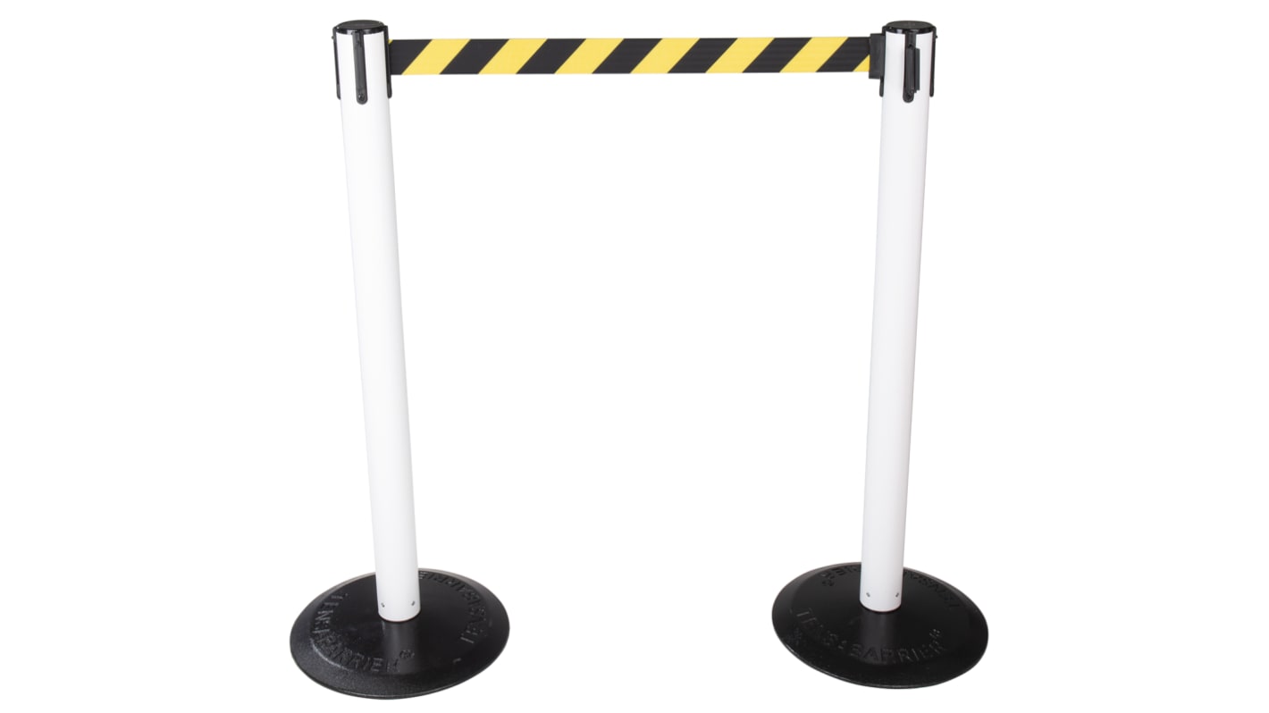 Tensator Black & Yellow Plastic Retractable Barrier, 2.3m, Yellow/Black Tape