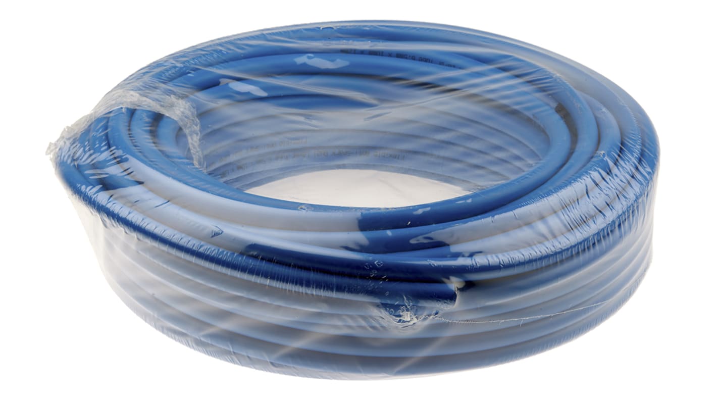 RS PRO Compressed Air Pipe Blue PUR, PVC 10mm x 30m