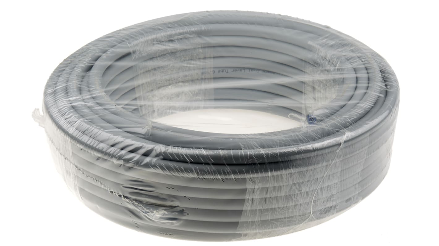 RS PRO 灰色PUR, PVC气管, 6.5mm内径, 10mm外径, 30m长, 最高+60°C