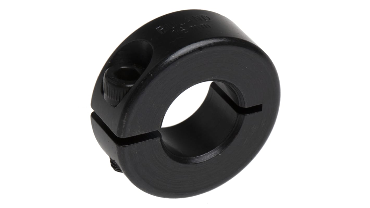 Ruland Shaft Collar, One Piece, Clamp Screw, Bore 16mm, OD 34mm, W 13mm, Carbon Steel