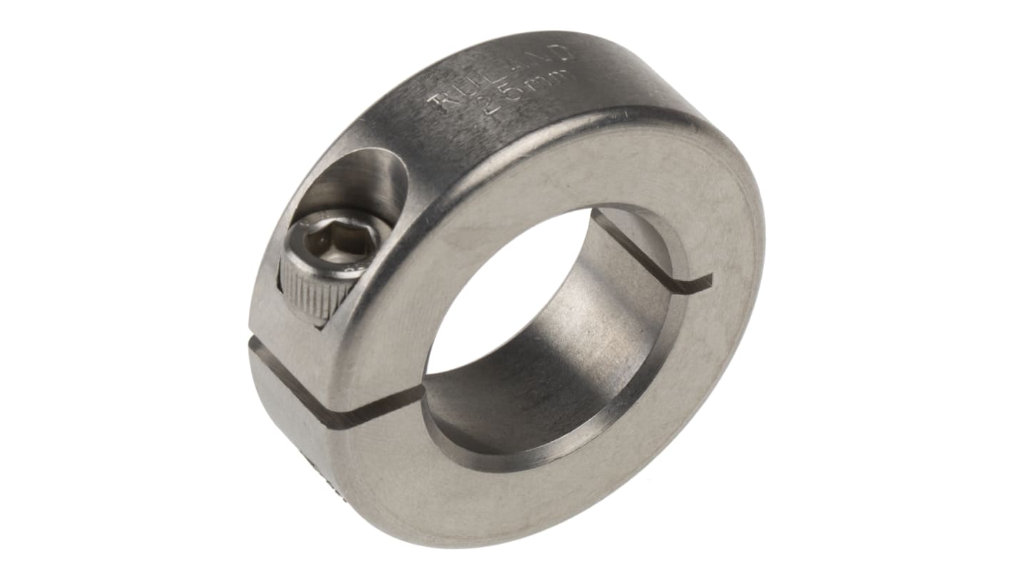 Ruland Shaft Collar One Piece Clamp Screw, Bore 25mm, OD 45mm, W 15mm, 303 Stainless Steel