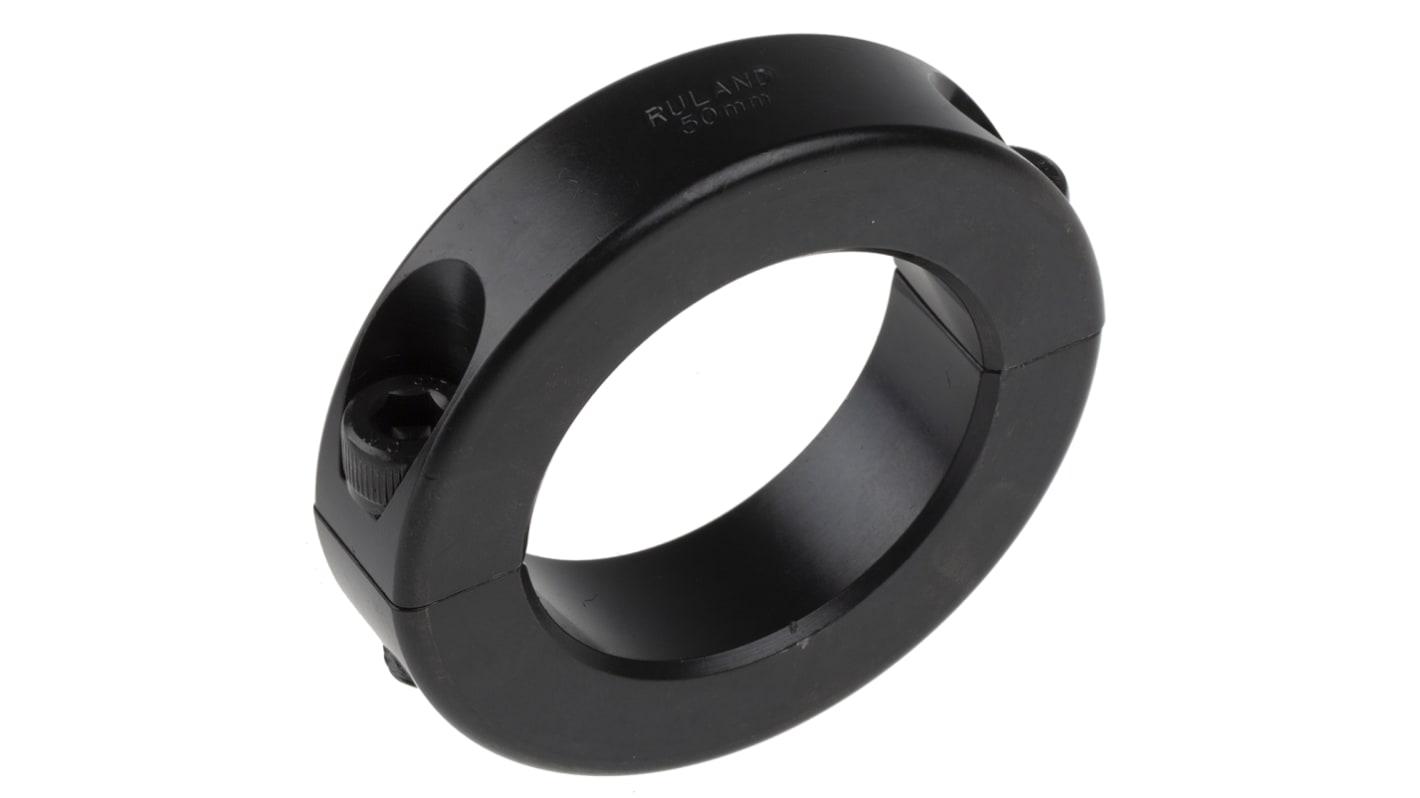 Ruland Shaft Collar, Two Piece, Clamp Screw, Bore 50mm, OD 78mm, W 19mm, Carbon Steel
