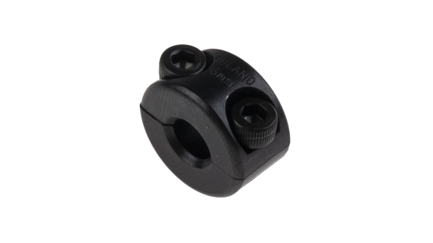 Ruland Shaft Collar, Two Piece, Clamp Screw, Bore 6mm, OD 16mm, W 9mm, Carbon Steel