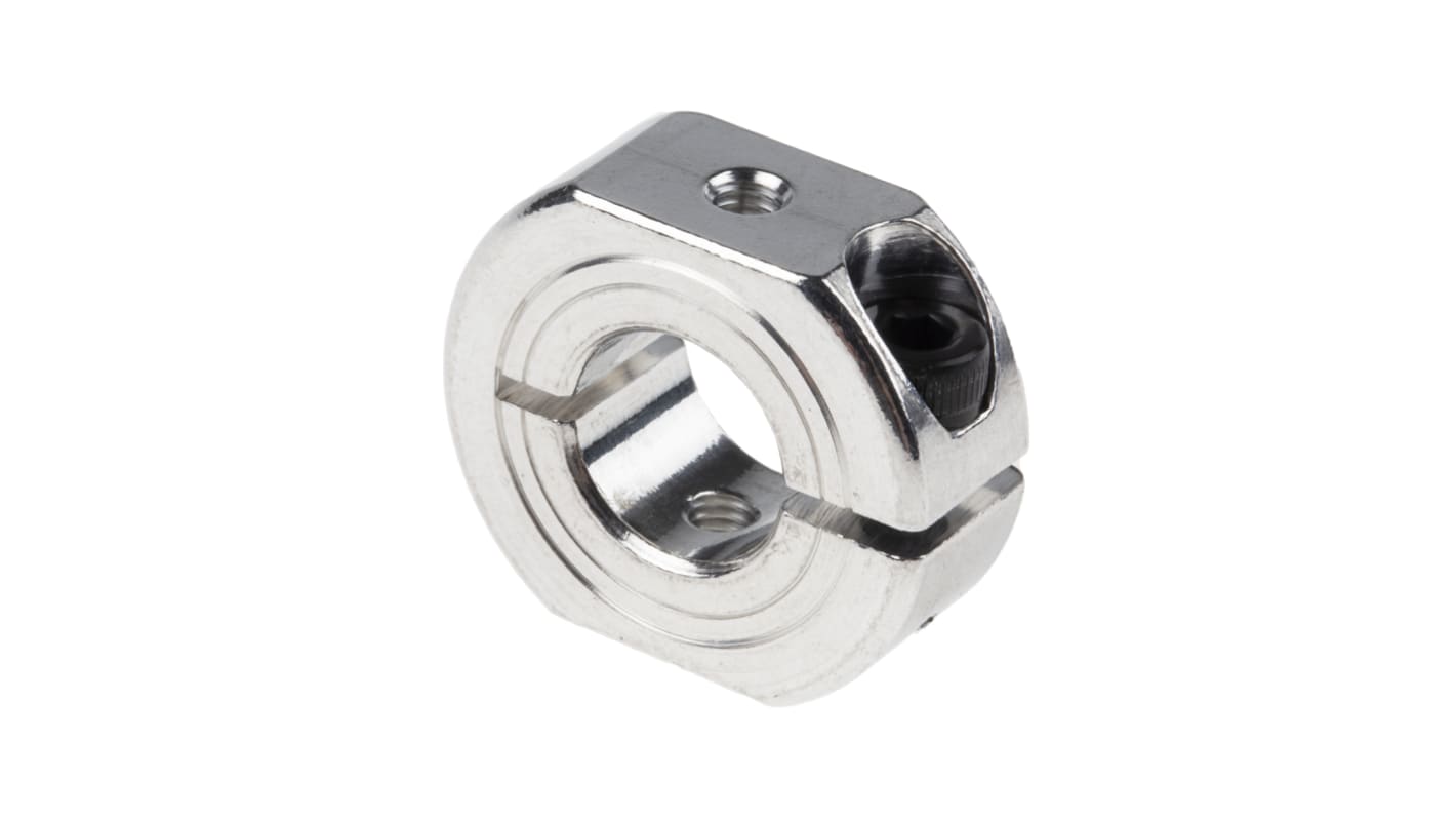 Ruland Shaft Collar, One Piece, Clamp Screw, Bore 12mm, OD 28mm, W 11mm, Aluminium