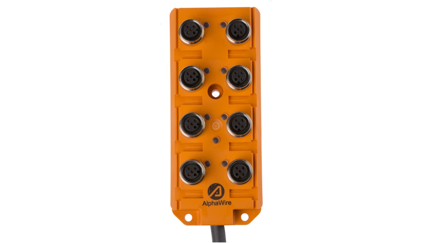 Alpha Wire Alpha Connect Series Sensor Box, M12, 5m cable, 5 way, 8 port