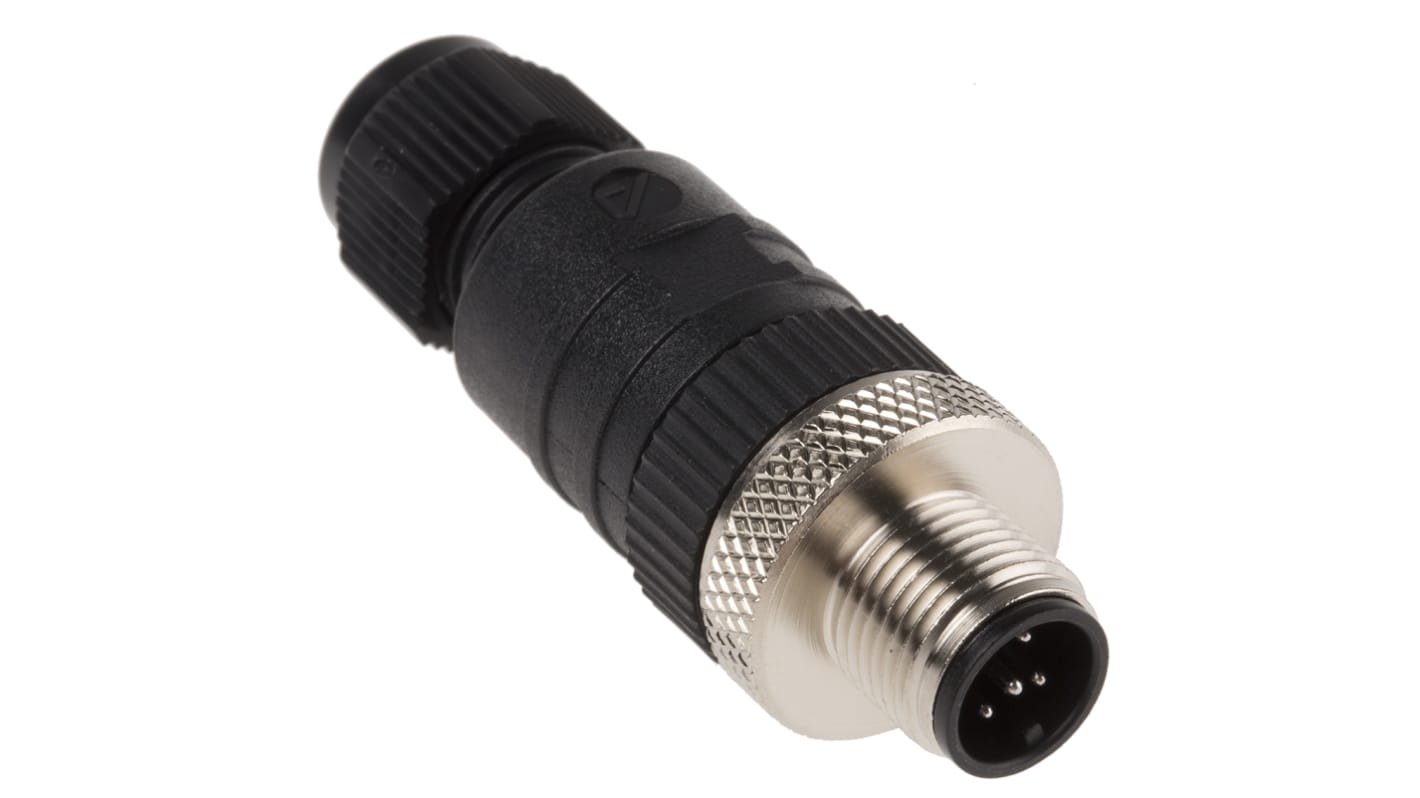 Alpha Wire Connector, 5 Contacts, Cable Mount, M12 Connector, Plug, Male, IP67, Alpha Connect Series