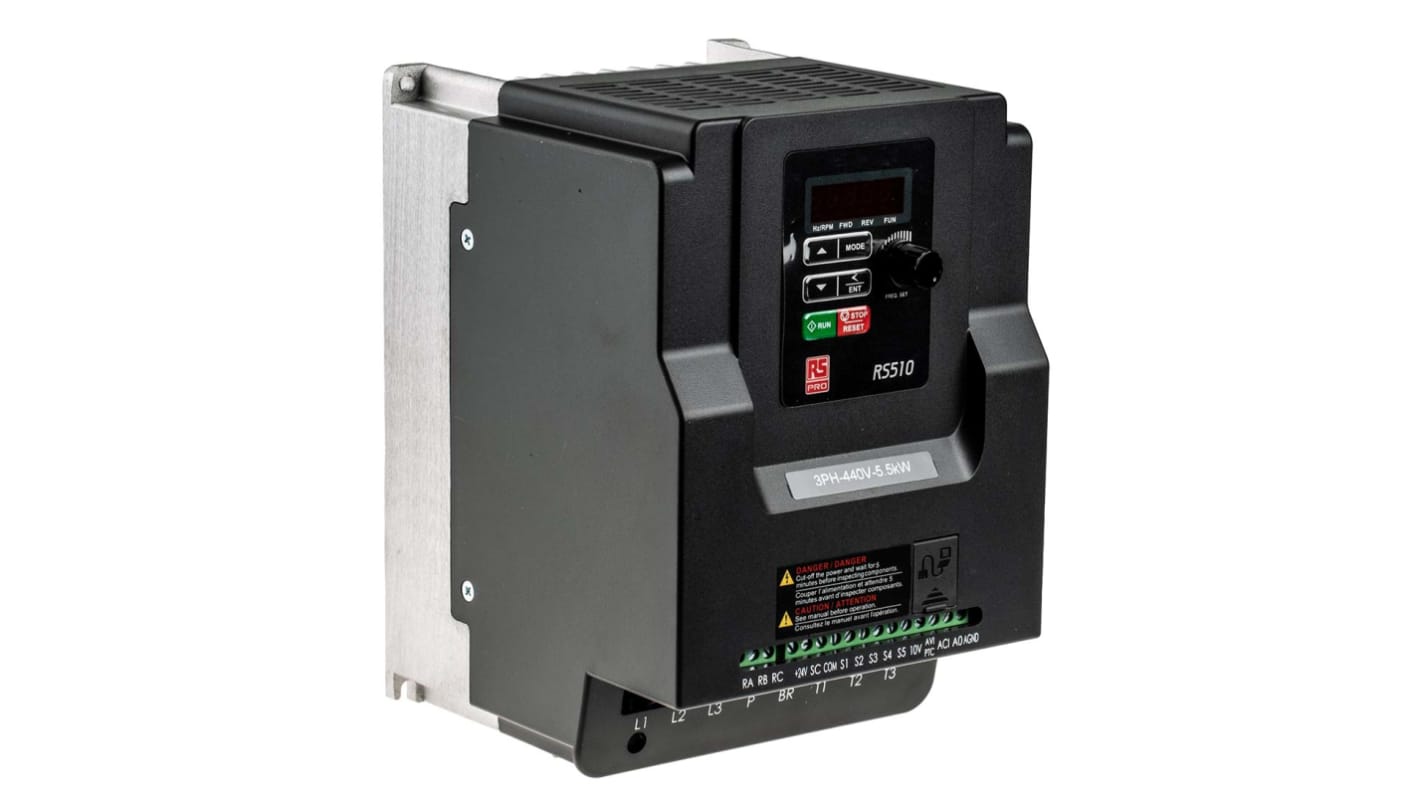 RS PRO Inverter Drive, 5.5 kW, 3 Phase, 380 → 480 V ac, 14.3 A