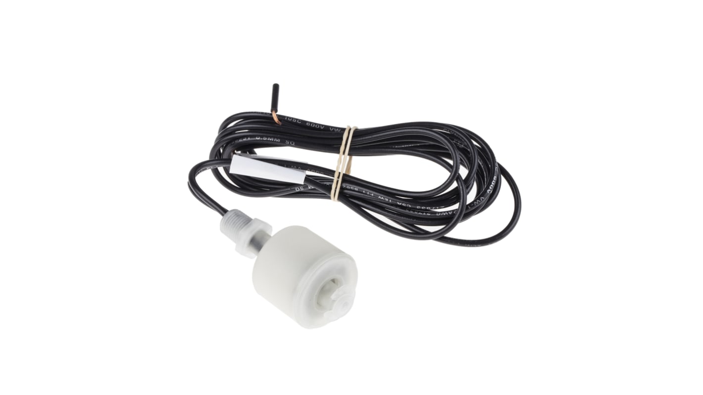 RS PRO Vertical Polypropylene Float Switch, Float, 1m Cable, NO/NC, 240V ac Max, 120V dc Max