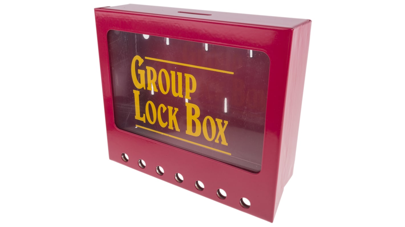 Brady Red 7-Lock Powder Coated Steel Group Lockout & Permit Control