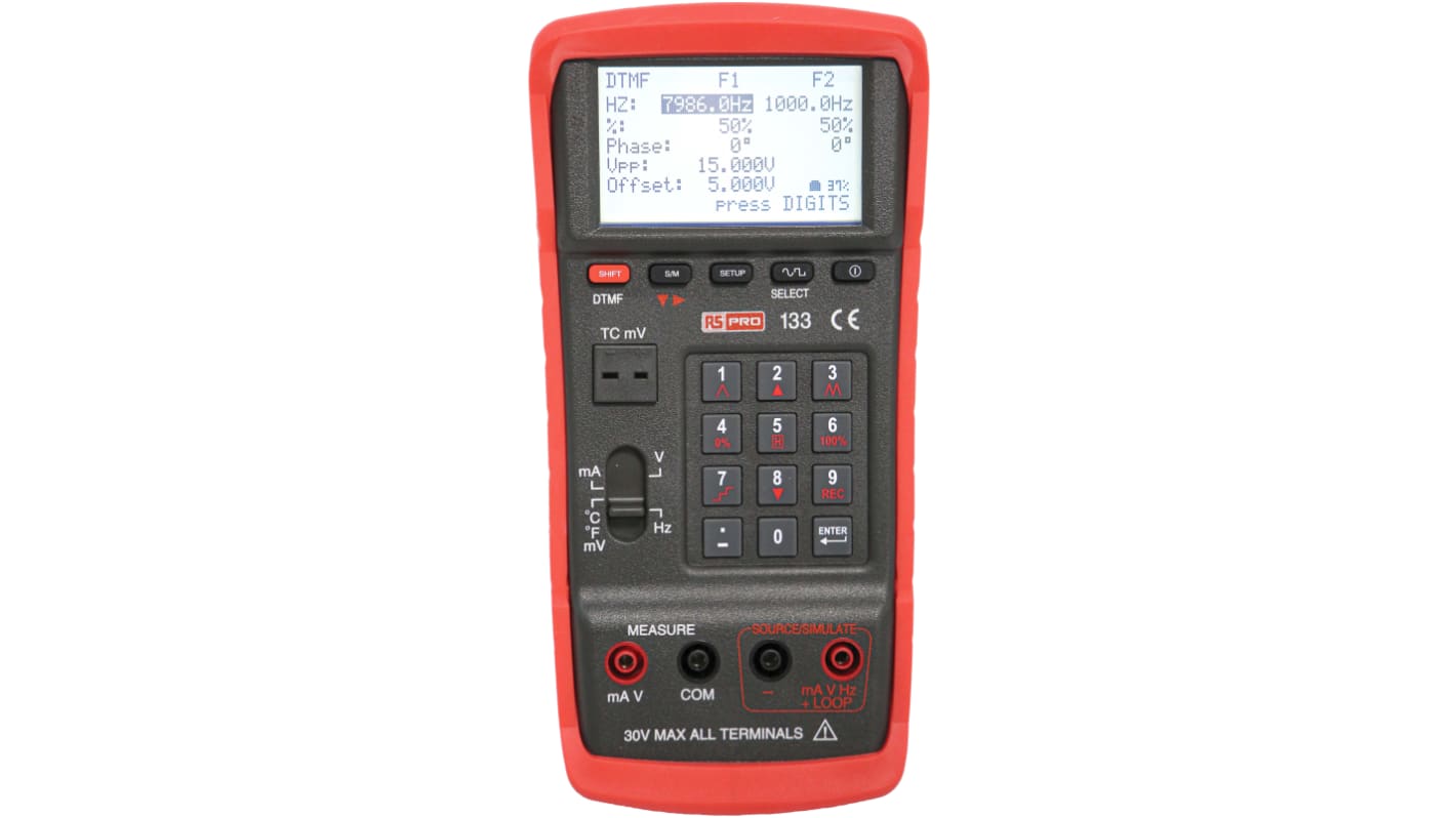 RS PRO 133 Current & Voltage Calibrator, Max Voltage 20V, Max Current 24mA, RS Calibration