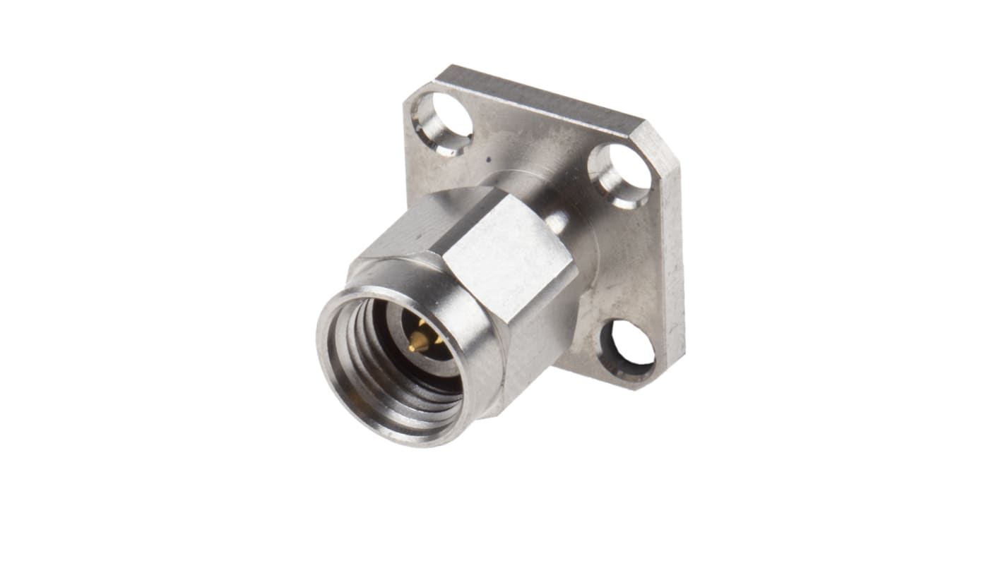 Cinch SMK Series, Plug Flange Mount SMA Connector, 50Ω, Solder Termination, Straight Body