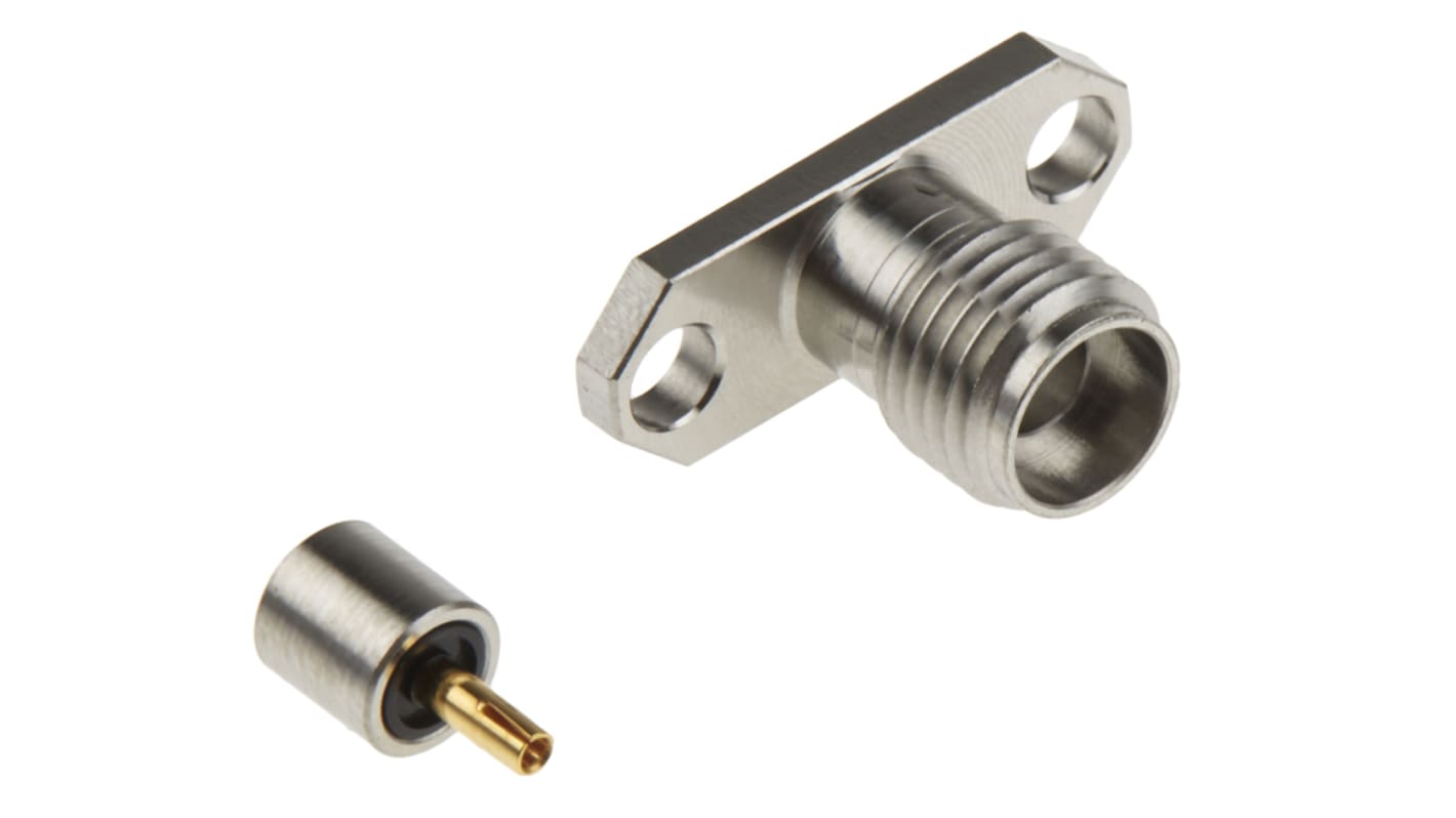 Cinch SMK Series, Jack Flange Mount SMA Connector, 50Ω, Solder Termination, Straight Body