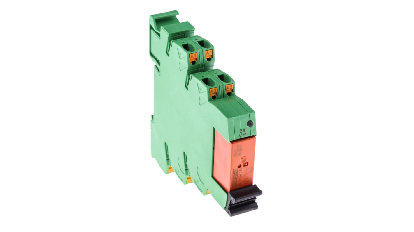 Phoenix Contact PLC-RPT- 24DC/21-21/EX Series Interface Relay, DIN Rail Mount, 24V dc Coil, DPDT, 2-Pole