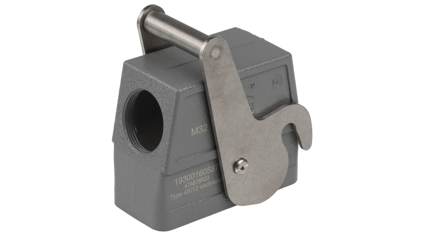 HARTING Han B Heavy Duty Power Connector Hood, M32 Thread, Side Entry