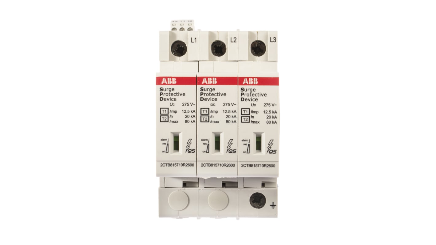 ABB OVR Überspannungsschutzgerät Überlastschutzgerät 80kA 275 V, DIN-Schienen Montage, 53.4 x 76.7 x 95.8mm, -40°C→+80°C