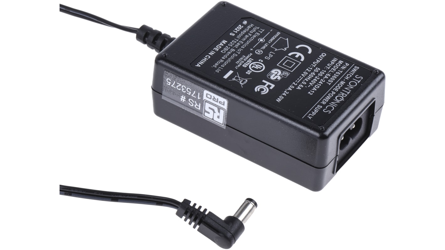 RS PRO 24W Plug-In AC/DC Adapter 12V dc Output, 0 → 2A Output