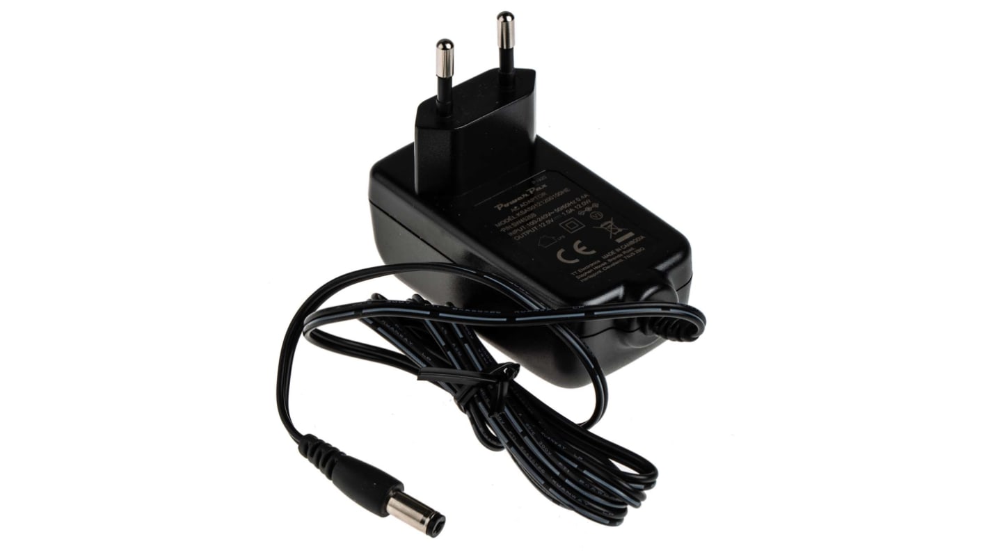 RS PRO 12W Plug-In AC/DC Adapter 12V dc Output, 1A Output