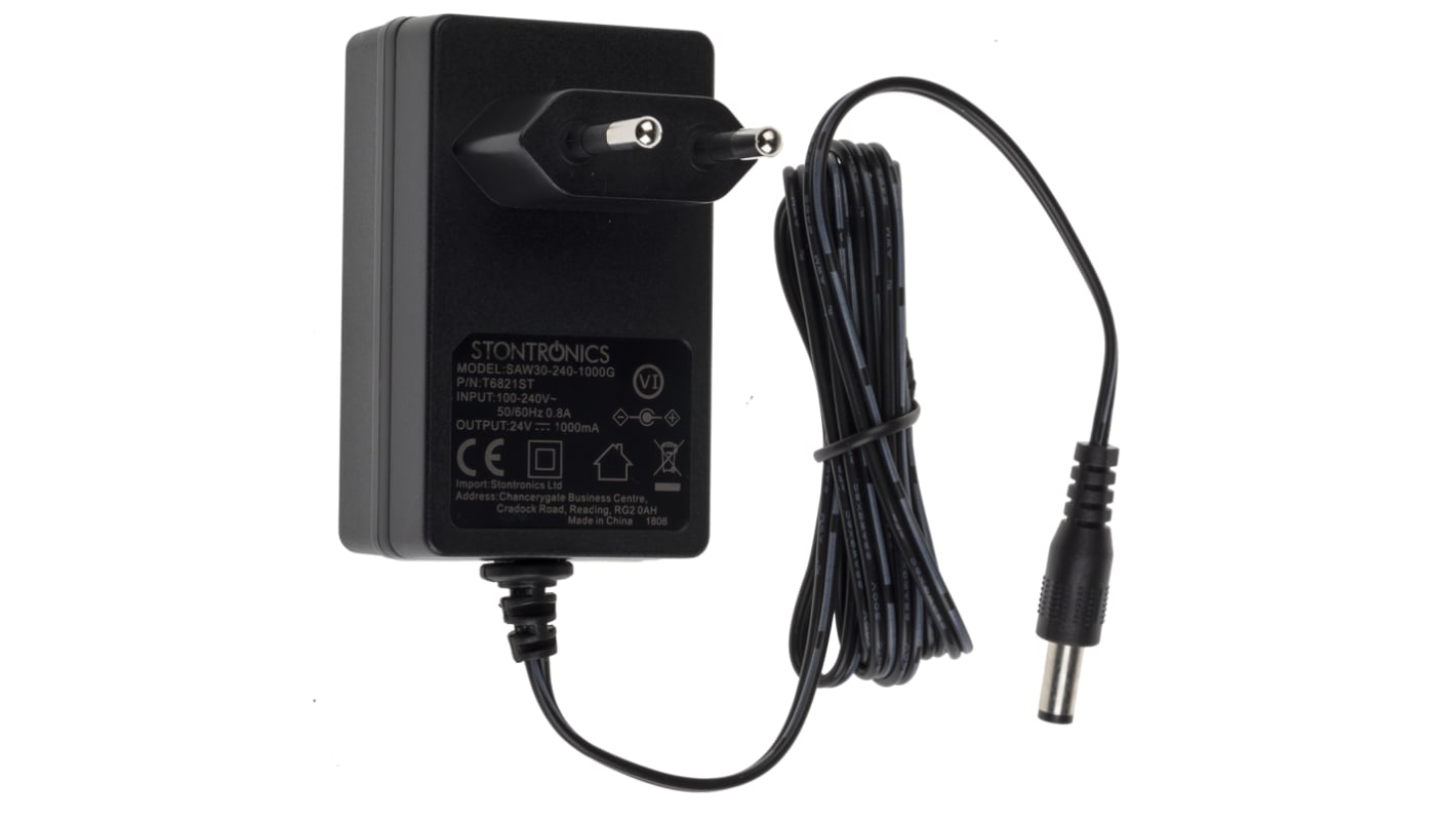 Adaptateur AC/DC 24V c.c., 1A, 24W, , Régulée