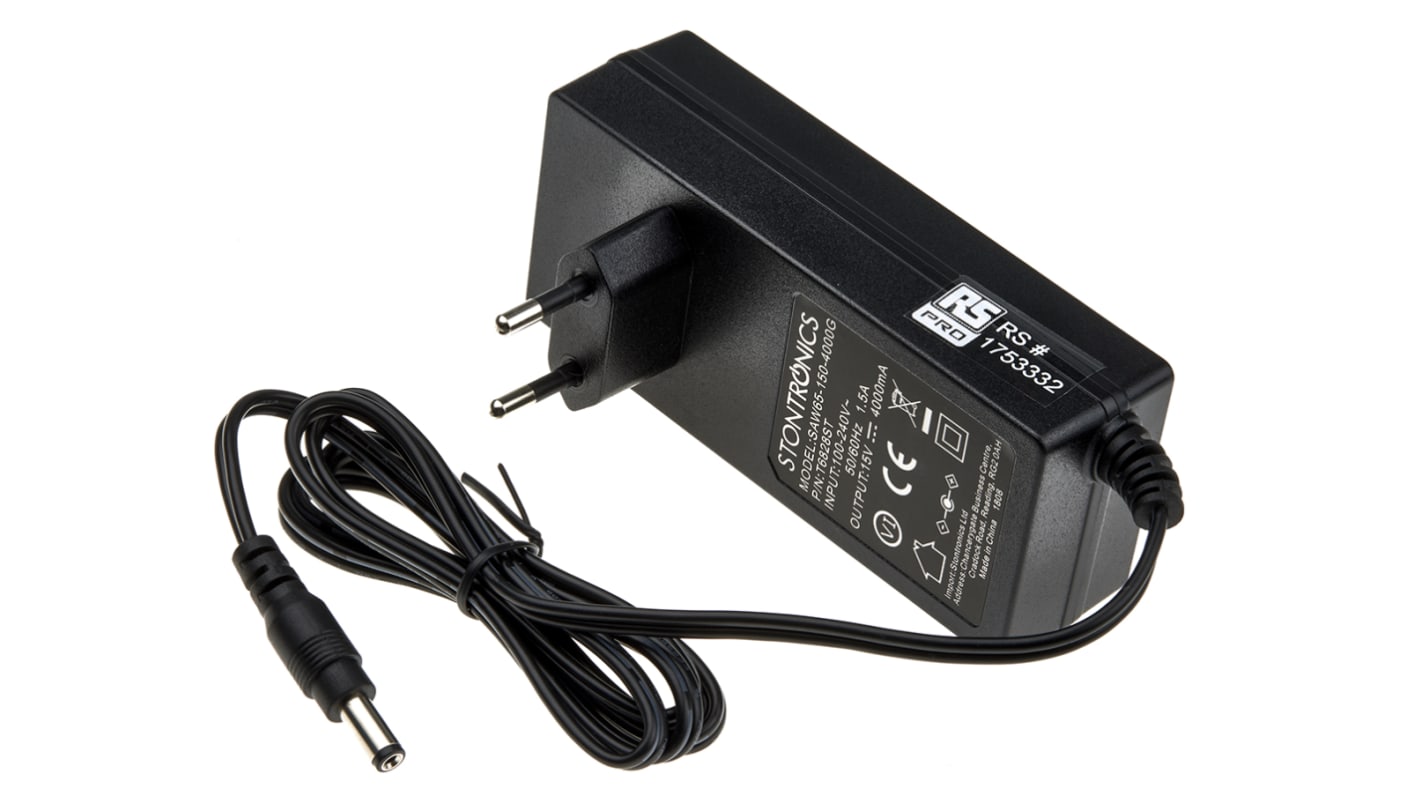 Adattatore AC/DC Adattatore ca/cc RS PRO 15V cc, 4A, spina Tipo C