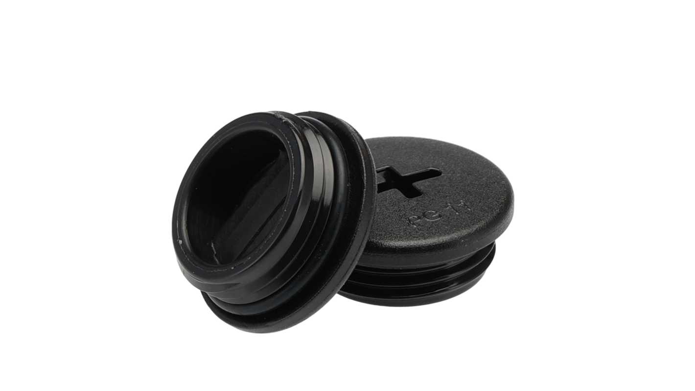 Alpha Wire Blanking Plug, PG11, Plastic, 22mm Diameter, Threaded