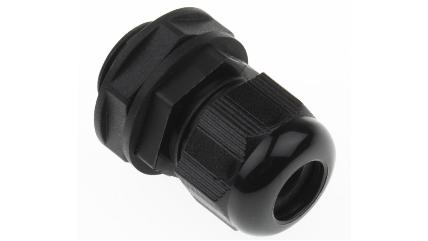 Alpha Wire FIT Wire Management Series Black PA 6 Cable Gland, NPT 1/2in Thread, 6mm min., 12mm max., IP66, IP68
