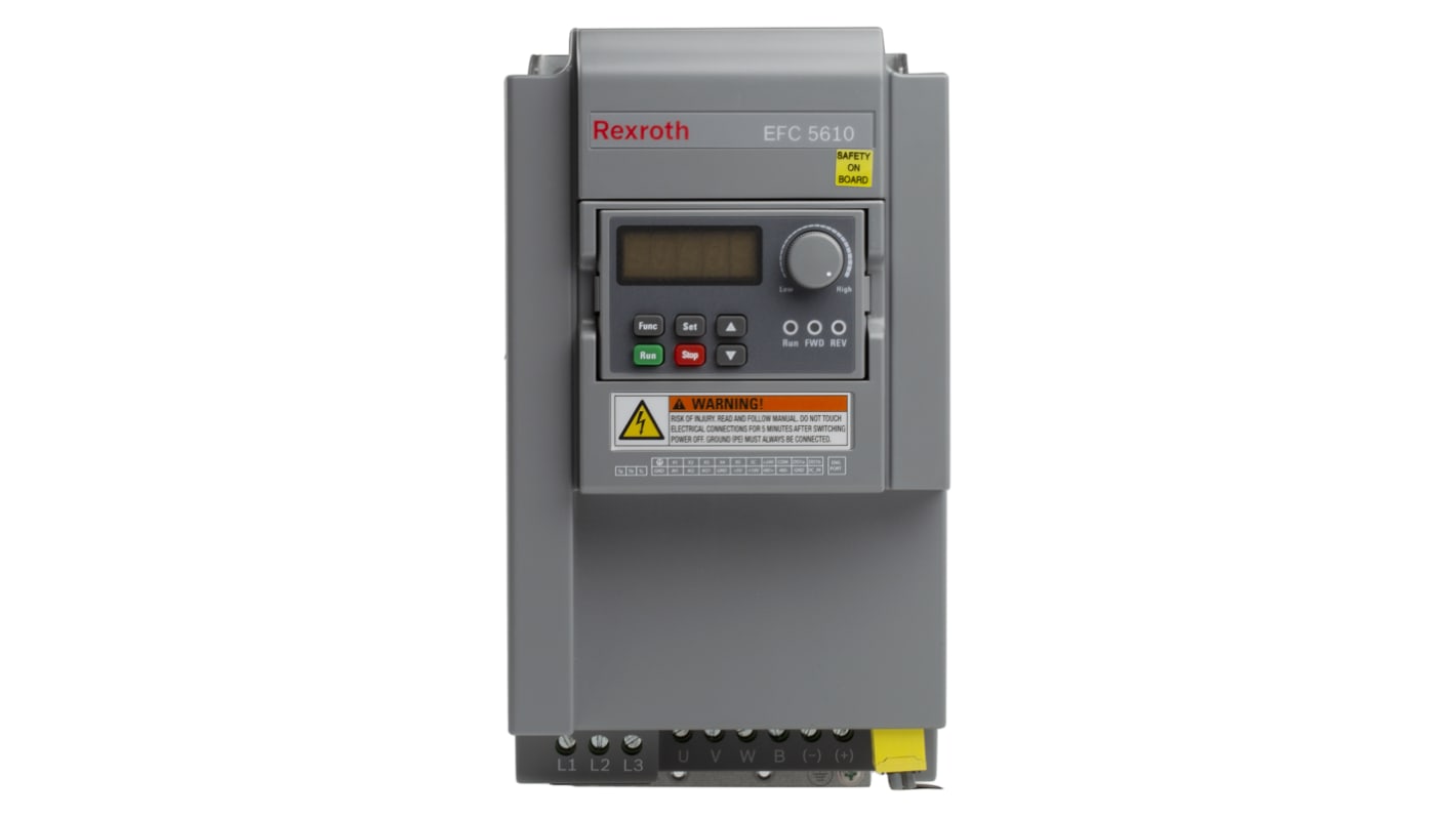 Variador de frecuencia Bosch Rexroth serie EFC 5610, 7,5 kW, 380 V ac, 3 fases, 16,8 A, 0 → 400Hz, IP20, CANOpen