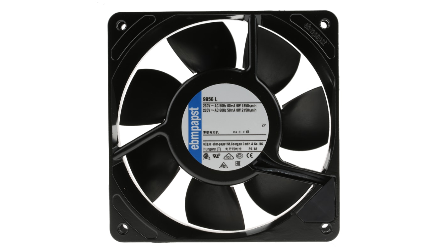 Ventilador Axial ebm-papst 9900 de 119 x 119 x 25mm, 230 V ac, 9.5W, 1850rpm, caudal 84m³/h, 29dB