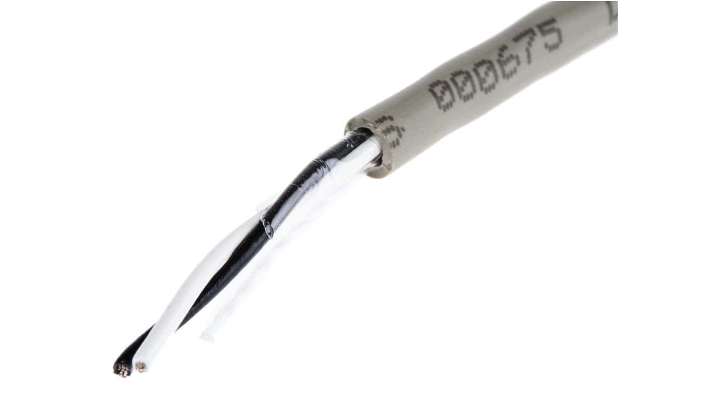 Alpha Wire ProTekt Series Data Cable, 1 Pairs, 2 Cores, 0.23 mm², Unscreened, 24 AWG, 100m, None Shield