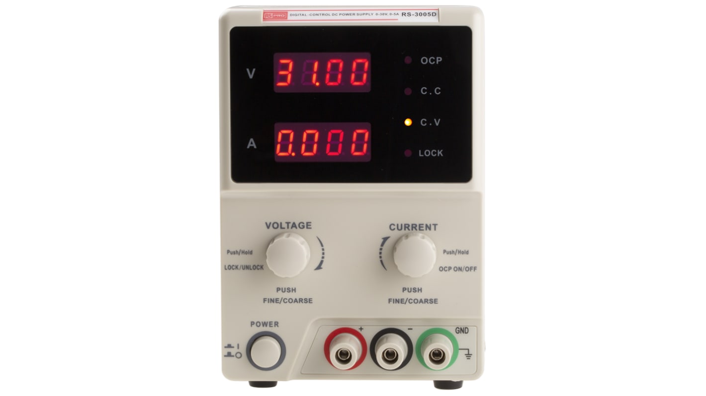 RS PRO Laboratoriestrømforsyning, 1 Udgang, 0 → 30V, 0 → 5A, 150W