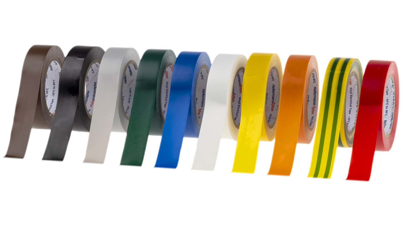 HellermannTyton HelaTape Flex Assorted PVC Electrical Tape, 15mm x 10m