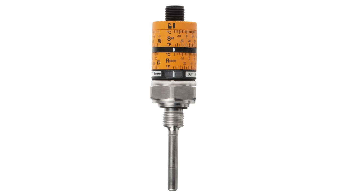 ifm electronic PT1000 RTD Sensor, 6mm Dia, 50mm Long, 4 Wire, G1/4, ±0.1 °K +145°C Max