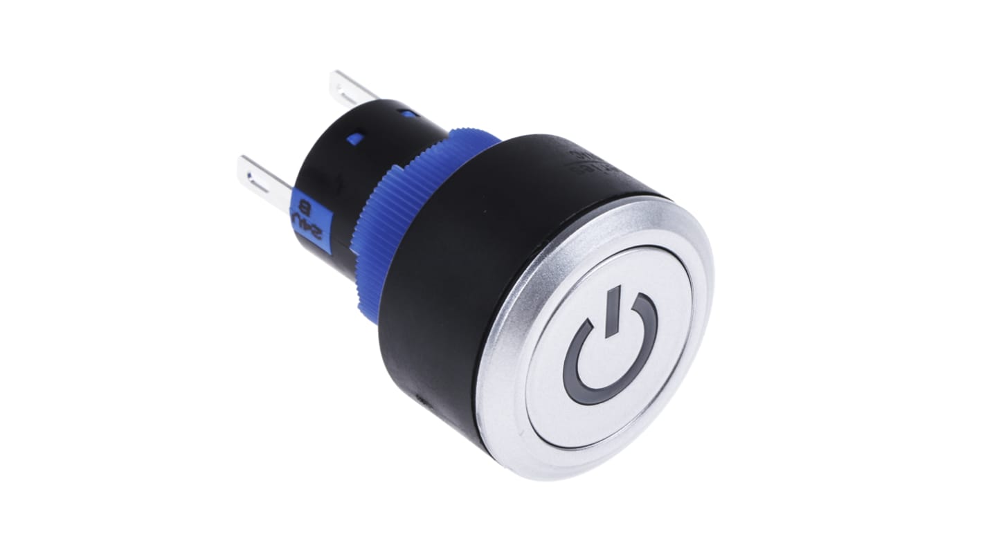 RS PRO Illuminated Push Button Switch, Momentary, Panel Mount, 22.2mm Cutout, SPDT, Red LED, 250V ac, IP65