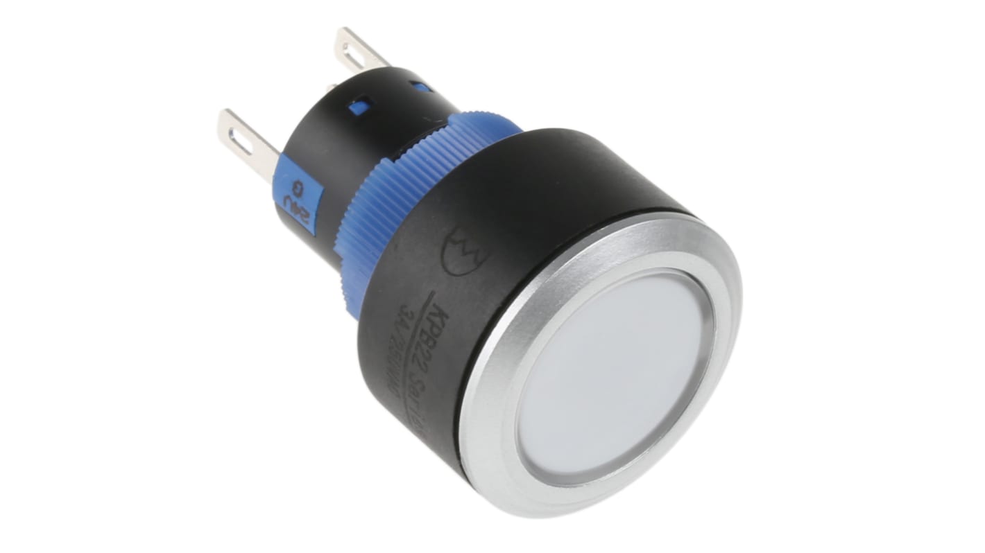 RS PRO Illuminated Push Button Switch, Panel Mount, 22.2mm Cutout, SPDT, Green LED, 250V ac, IP65