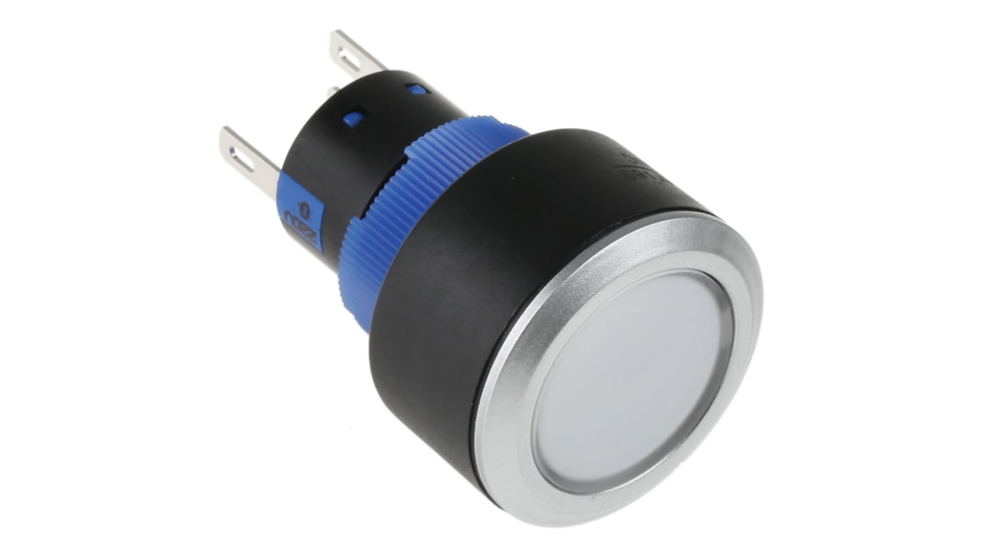 RS PRO Illuminated Push Button Switch, Panel Mount, 22.2mm Cutout, SPDT, Green LED, 250V ac, IP65