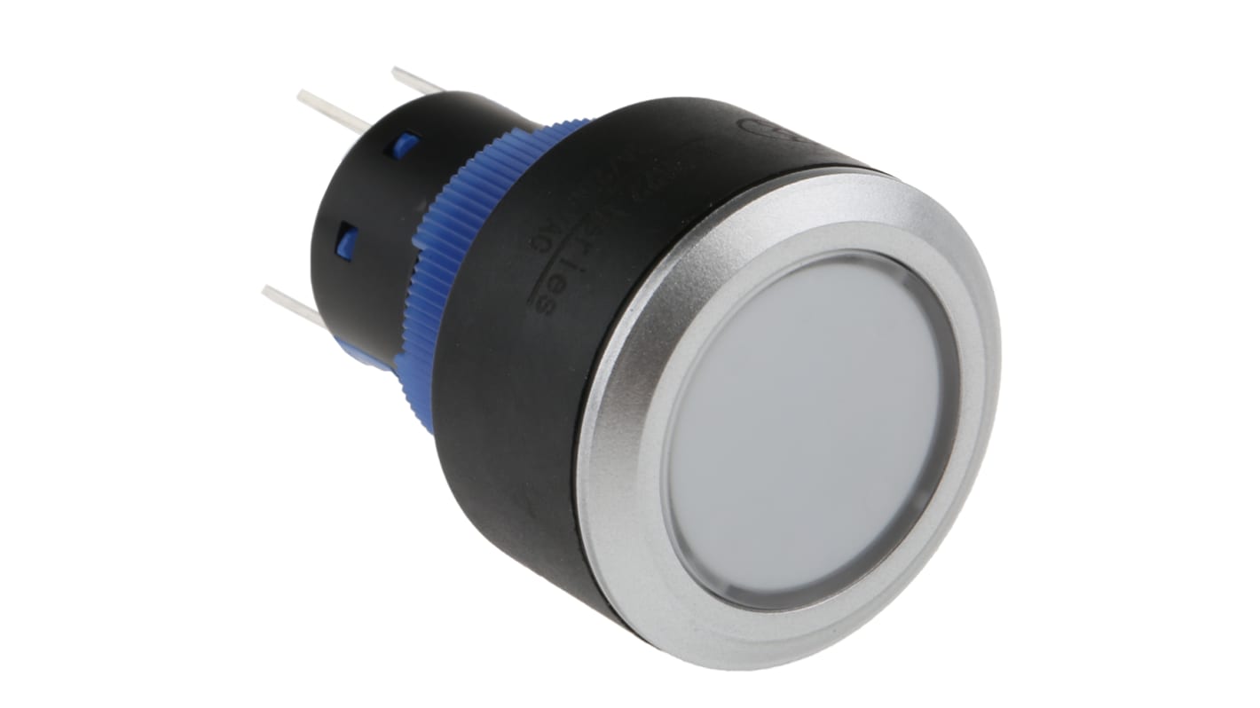 RS PRO Illuminated Push Button Switch, Panel Mount, 22.2mm Cutout, SPDT, Yellow LED, 250V ac, IP65