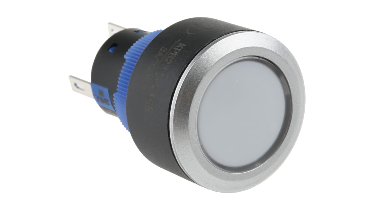 RS PRO Illuminated Push Button Switch, Panel Mount, 22.2mm Cutout, SPDT, Red LED, 250V ac, IP65