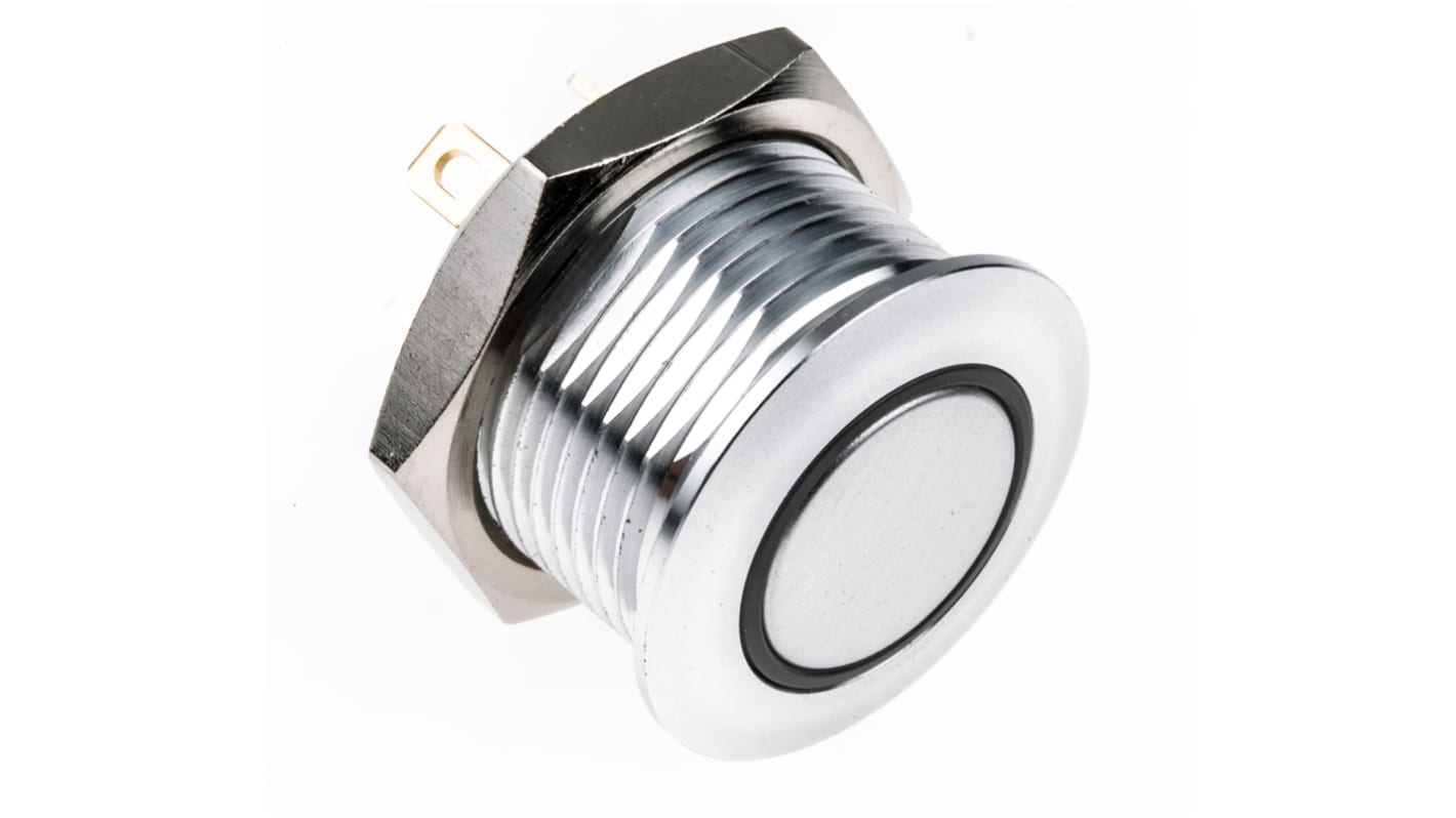 RS PRO Illuminated Push Button Switch, Momentary, Panel Mount, 16mm Cutout, SPST, White LED, 36V dc, IP67