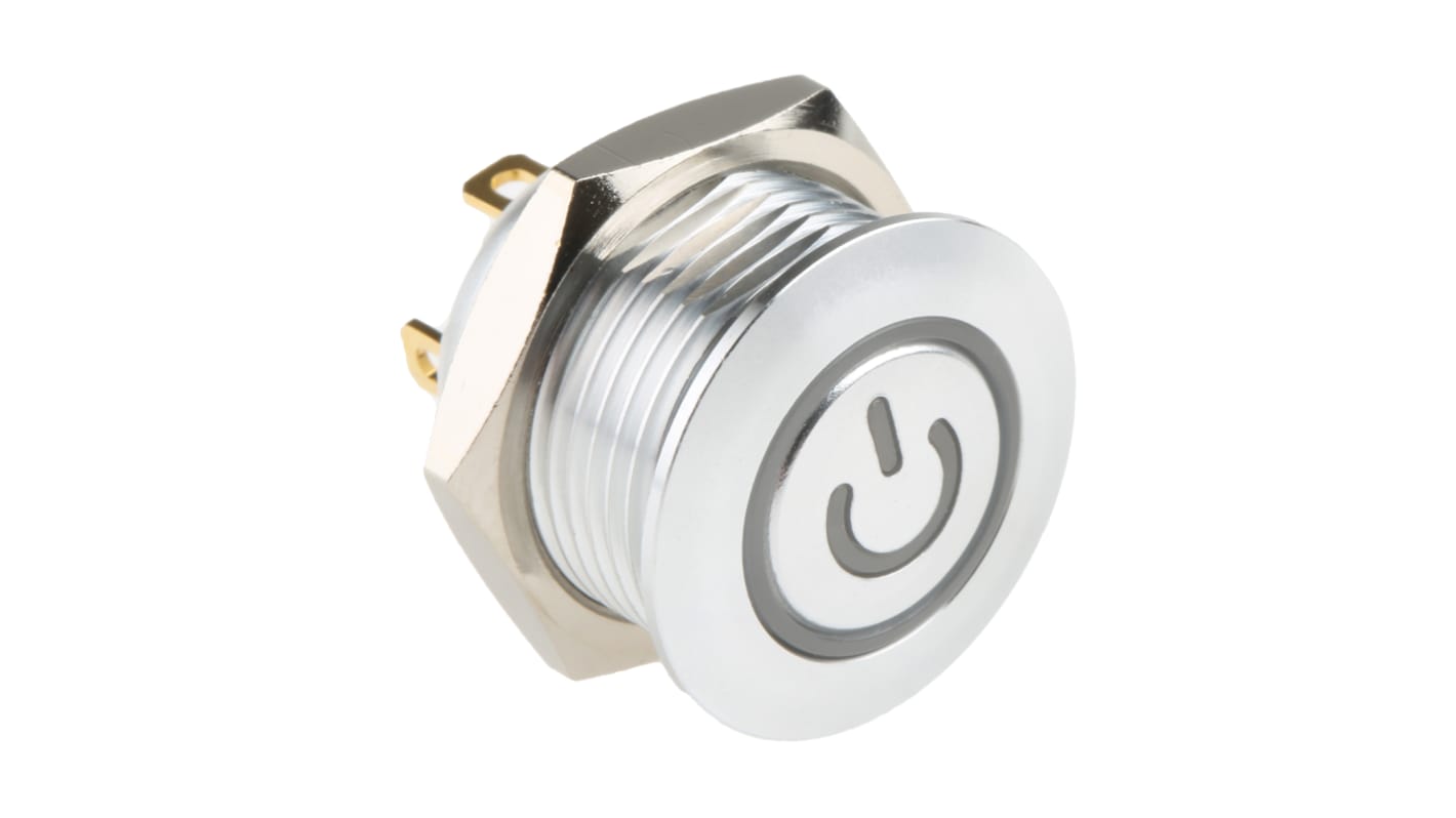 RS PRO Illuminated Push Button Switch, Momentary, Panel Mount, 16mm Cutout, SPST, Green, Red LED, 36V dc, IP67