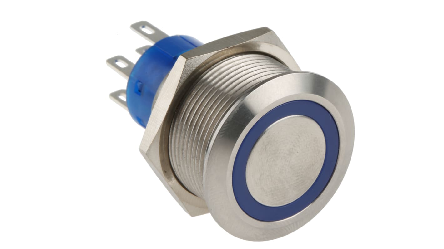 Interruttore a pulsante RS PRO, DPDT, luminoso, 3 A, 5 A, IP67 Montaggio a pannello