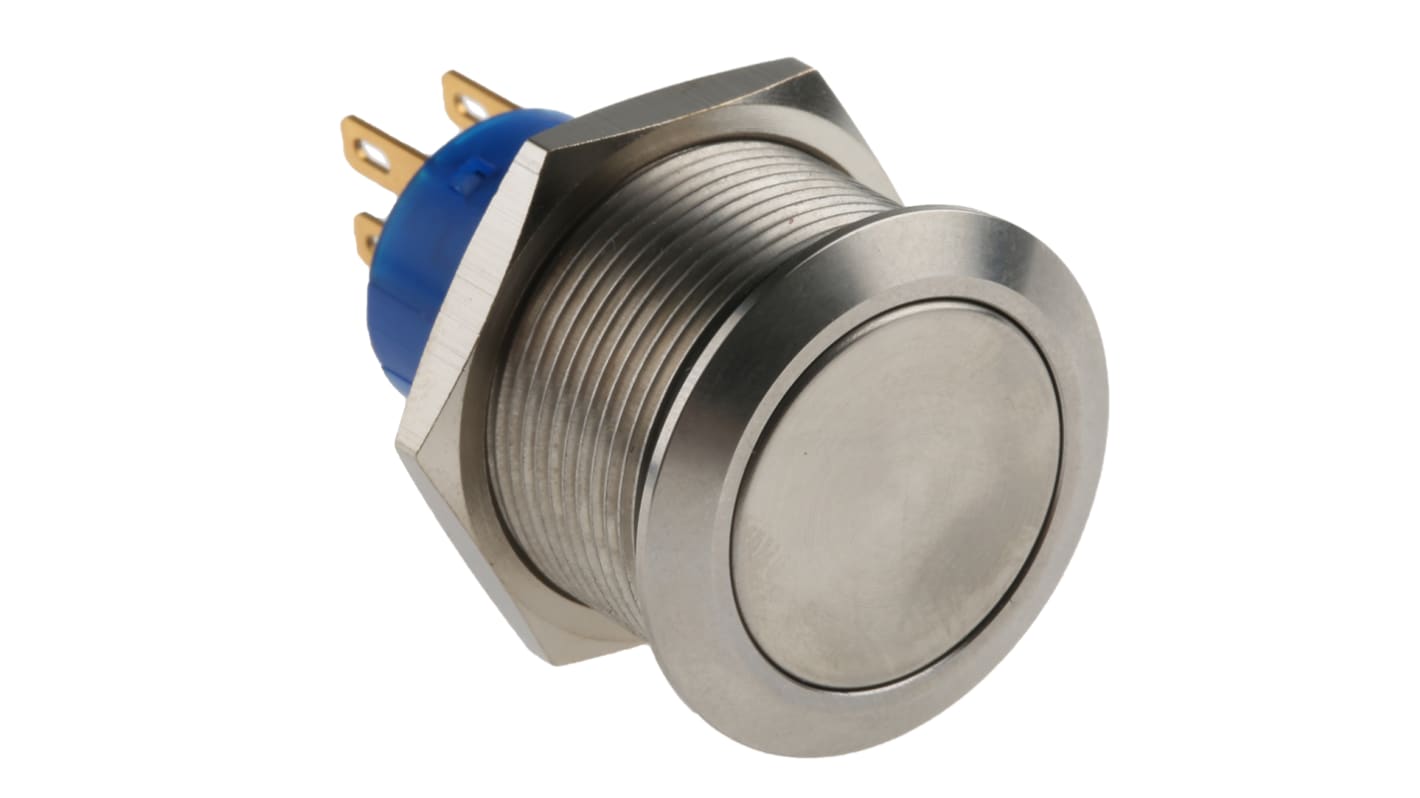 RS PRO Push Button Switch, Panel Mount, 22.2mm Cutout, DPDT, 250V ac, IP67