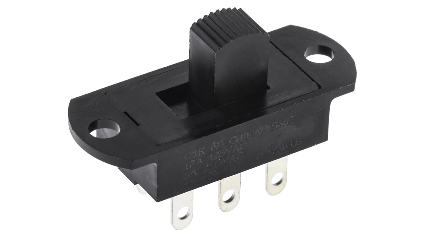 C & K Panel Mount Slide Switch DPDT 12 A @ 125 V ac Slide