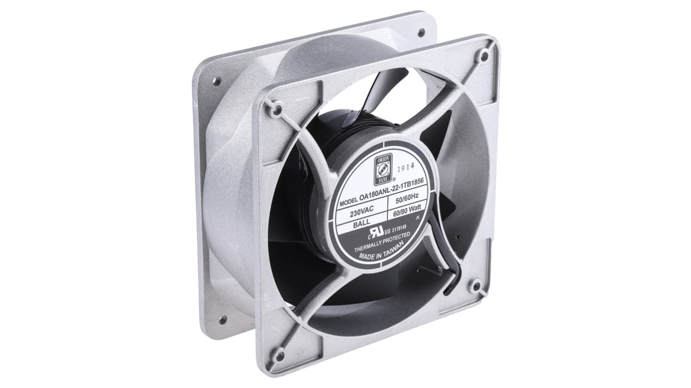 RS PRO Axial Fan, 230 V ac, AC Operation, 679.6m³/h, 80W, IP56, 180 x 180 x 65mm