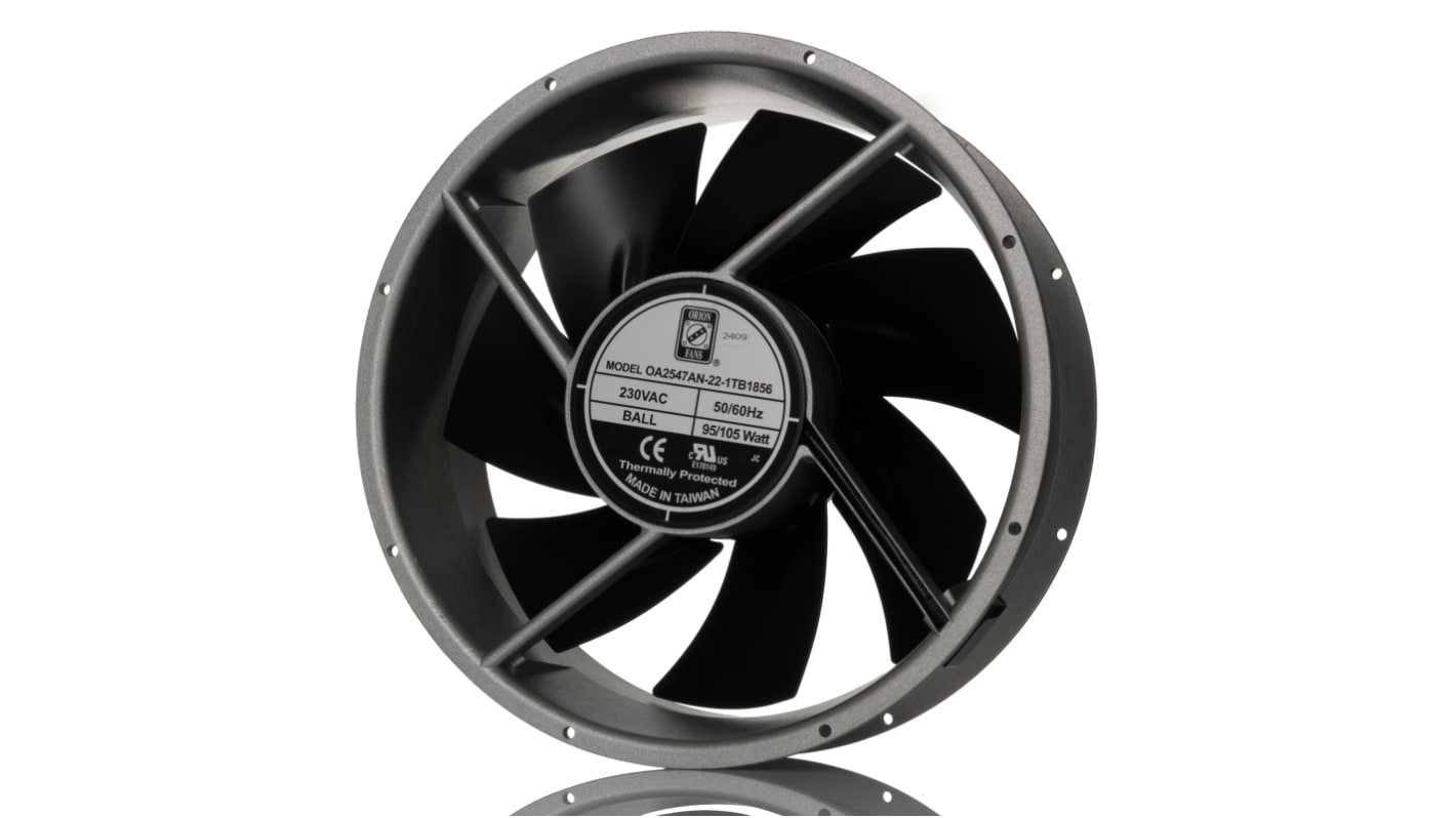 RS PRO AC-Axiallüfter, 230 V ac / 105W, 254 x 254 x 89mm, 3250U/min, 1699m³/h